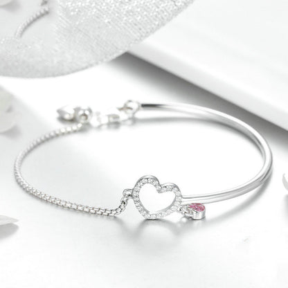 Herzförmiges Damenarmband aus Sterlingsilber – Eleganz für jeden Anlass