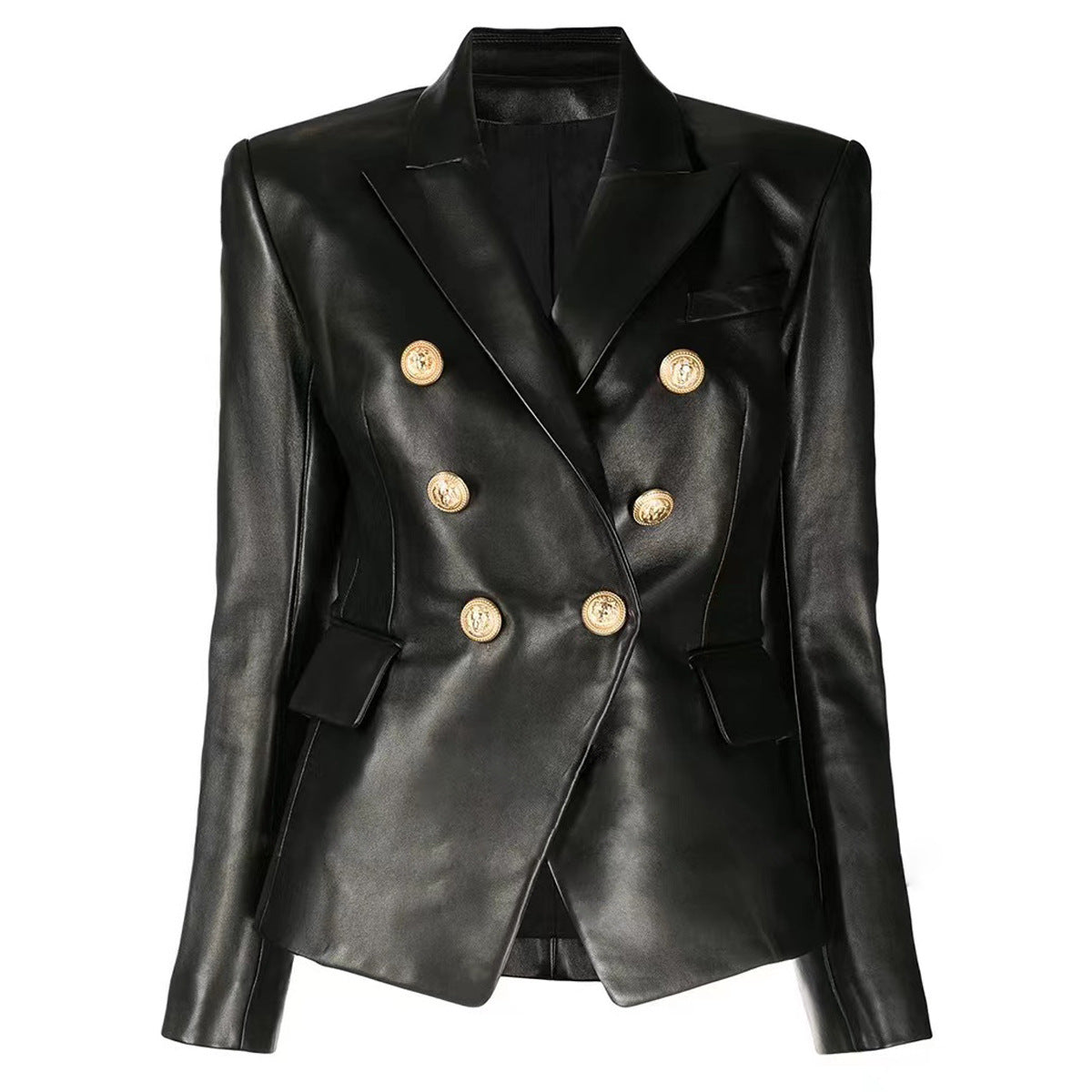 women's suit-style leather jacket