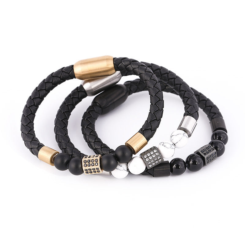 Handgewebtes Lederarmband aus Rindsleder – Eleganz trifft auf Stil