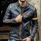 Punk Motorcycle Leather Jackets for Men