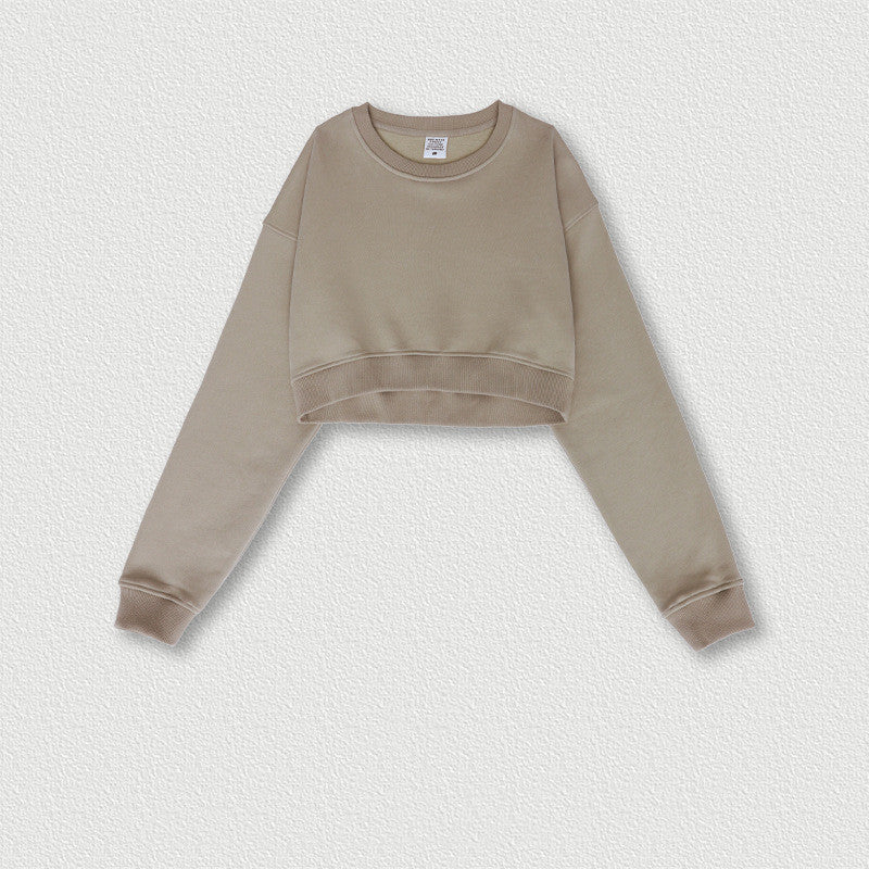 Sudadera corta retro recortada Navel Hot Girl para mujer: moderna y cómoda