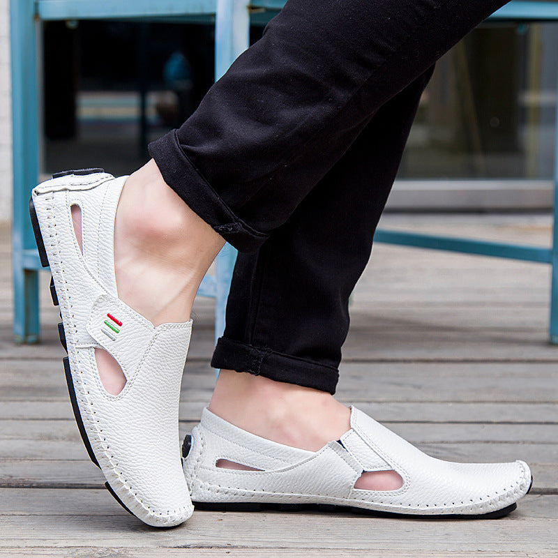 Zapatos de guisantes huecos y transpirables para hombre: elegantes y cómodos para el uso diario