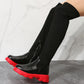 Botas Largas Zapatos de Invierno para Mujer Botas Altas hasta la Rodilla con Cremallera Lateral a la Moda