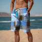 Neue Sommer-Atmungsaktive Hawaiianisch Bedruckte Karierten Herren-Shorts