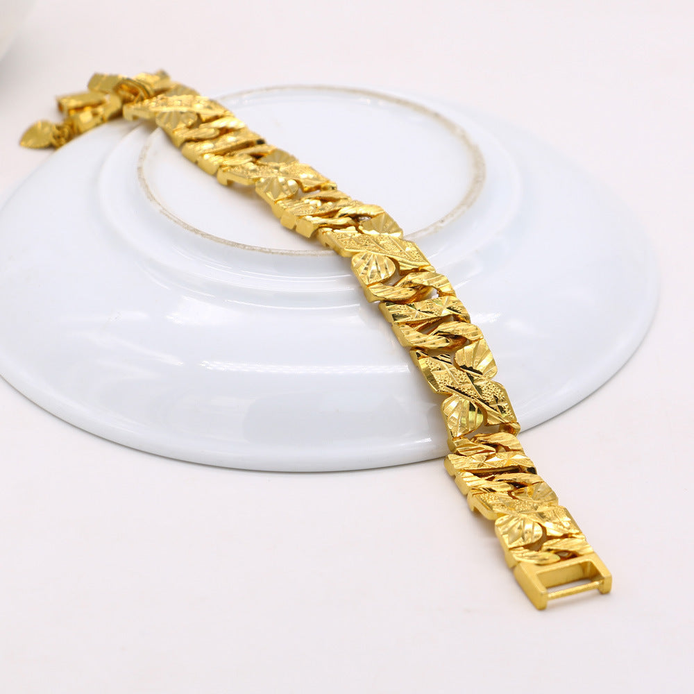 Personalisierbares Geometrisches Armband für Herren in Gold