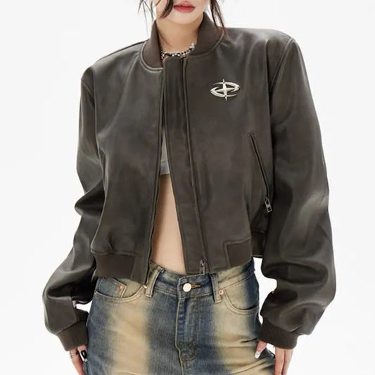 Damen-Baseballjacke im Baggy-Stil