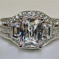 Vintage 10K White Gold Ring with 3 Carat Lab Diamond – Elegance and Luxury