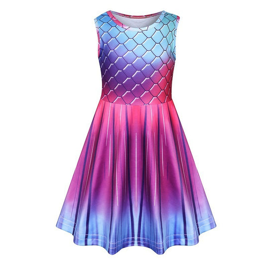 Meerjungfrau-Farben Tank-Top Kleid