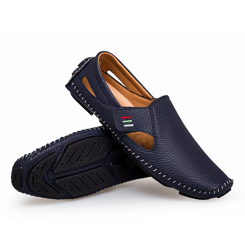 Zapatos de guisantes huecos y transpirables para hombre: elegantes y cómodos para el uso diario