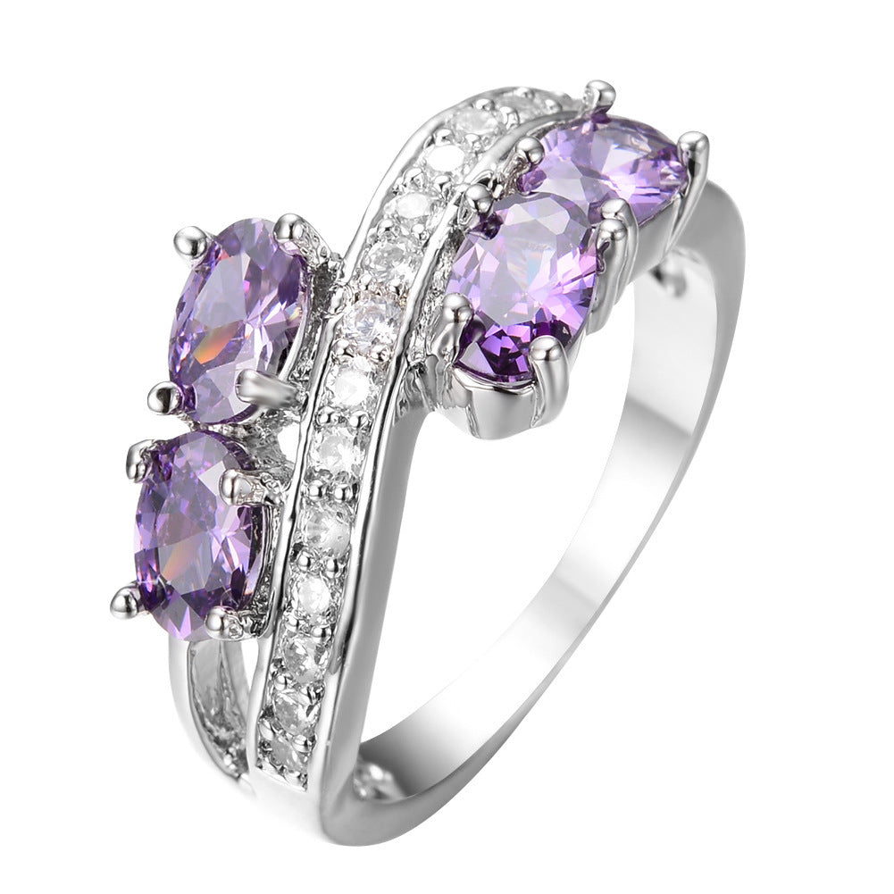 10KT White Gold Ring with 4 Diamonds – Vintage Elegance for Women