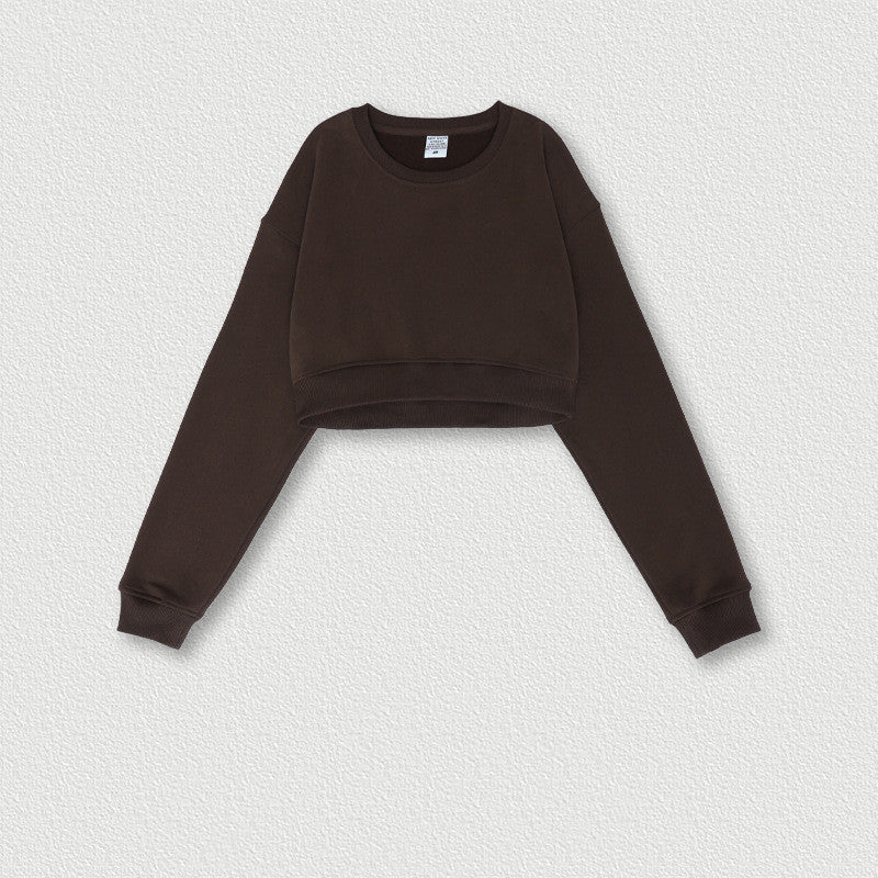 Sudadera corta retro recortada Navel Hot Girl para mujer: moderna y cómoda