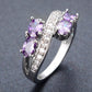 10KT White Gold Ring with 4 Diamonds – Vintage Elegance for Women