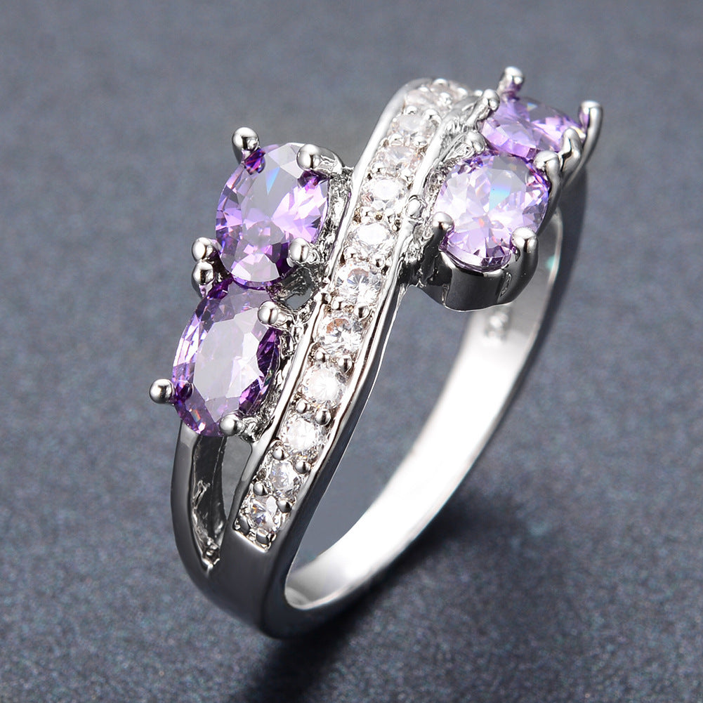 10KT White Gold Ring with 4 Diamonds – Vintage Elegance for Women