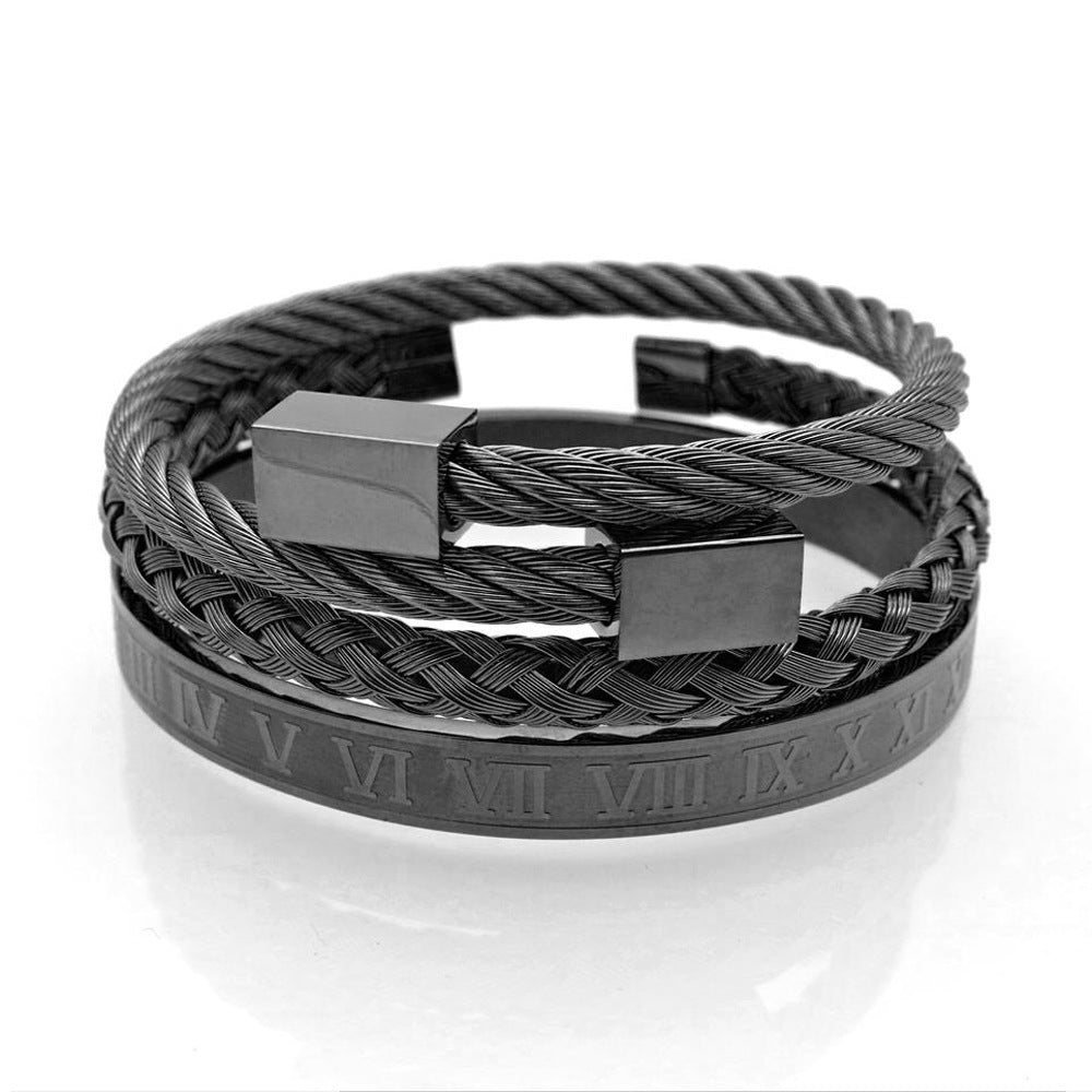 Geflochtenes Armband aus Titanstahl für Männer – Gold