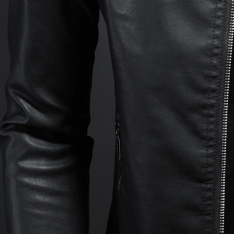Men's Motorcycle Leather Jacket Thin Coat