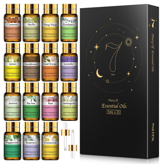 Reines ätherisches Öl 15-teiliges Geschenkset Natürlicher Pflanzenduft