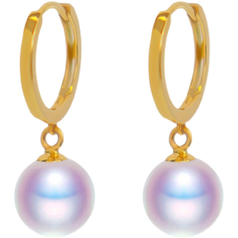 Pendientes de perlas de agua dulce de oro de 18 quilates AU750
