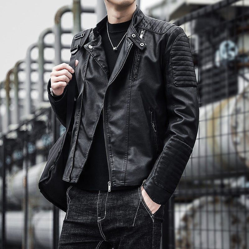 Men's leather jacket for autumn and winter
