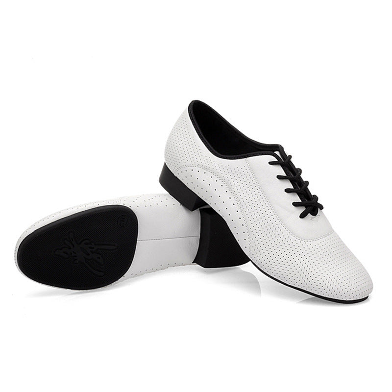 Herren-Lederschuhe für Modernen Tanz – Stilvolle Outdoor-Latin-Tanzschuhe mit Gummisohle