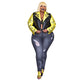 Letter printed, street-ready motorcycle clothing, plus sizes, women's leather clothing