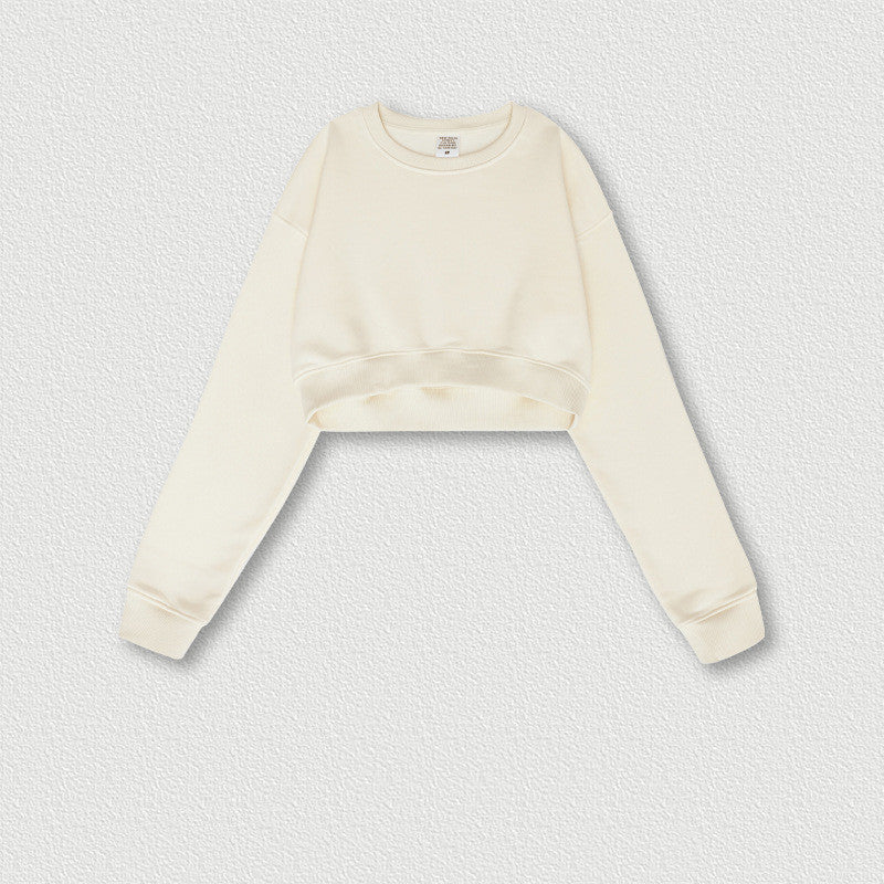 Sudadera corta retro recortada Navel Hot Girl para mujer: moderna y cómoda