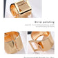Wide Edge Gold Plated Bracelet with Geometric Buckle – Shiny and Modern 