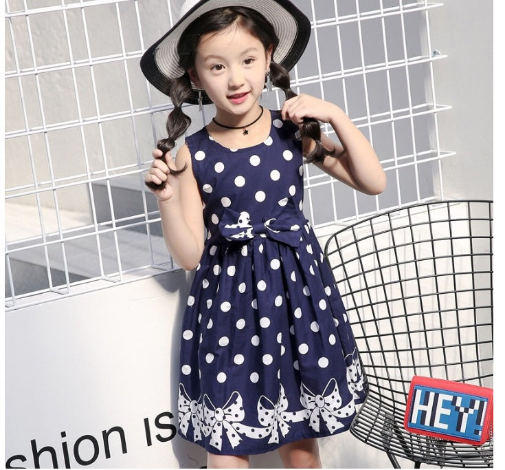 dot pattern bow dress