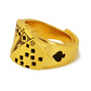 24K Vergoldeter Sandgold-Ring – Ethnischer Stil mit Diamantform
