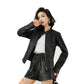 women's locomotive-style leather jacket