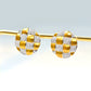 Pendientes artesanales cepillados y trenzados a la moda con personalidad de diamantes de oro de 18 quilatesPendientes artesanales cepillados y trenzados a la moda con personalidad de diamantes de oro de 18 quilates