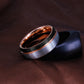 Herren-Tungsten-Goldring – Breites Design in Roségold-Optik