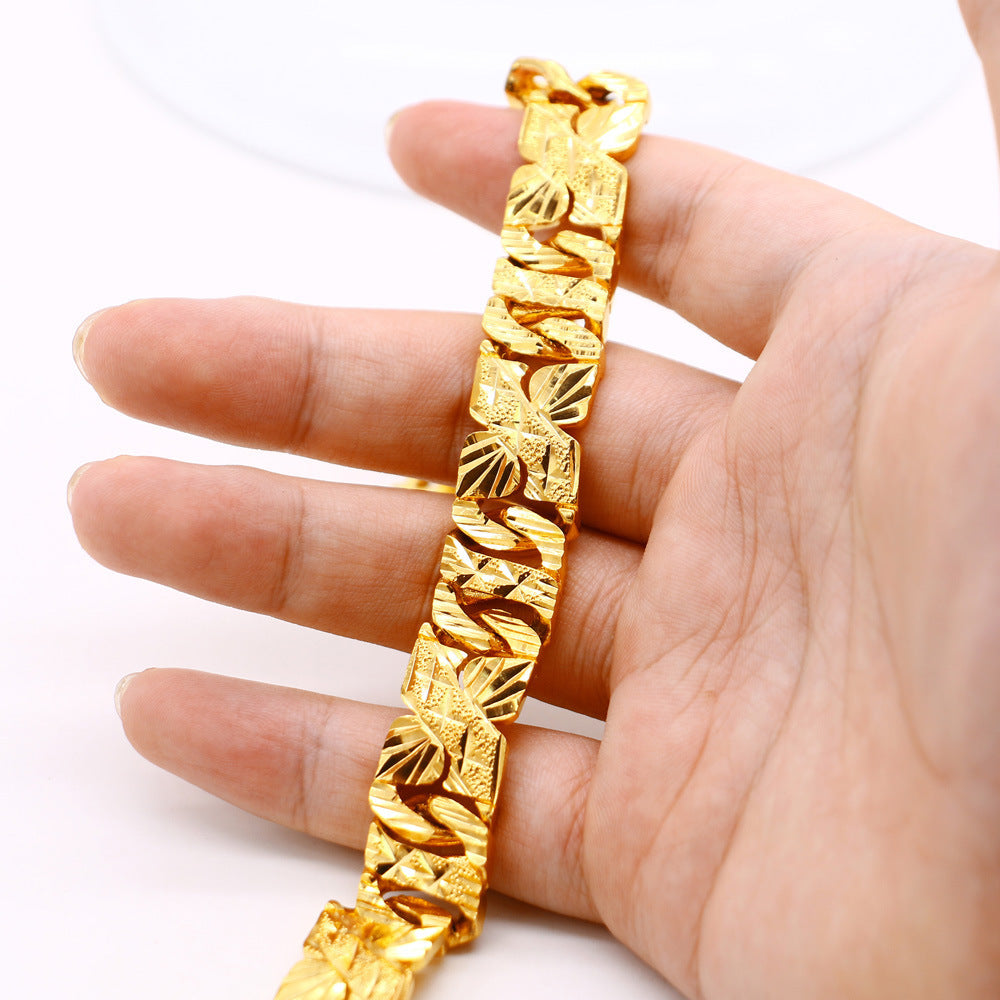 Personalisierbares Geometrisches Armband für Herren in Gold