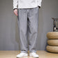 Chinese style cotton and linen trousers for men with trendy stripes and loose fit