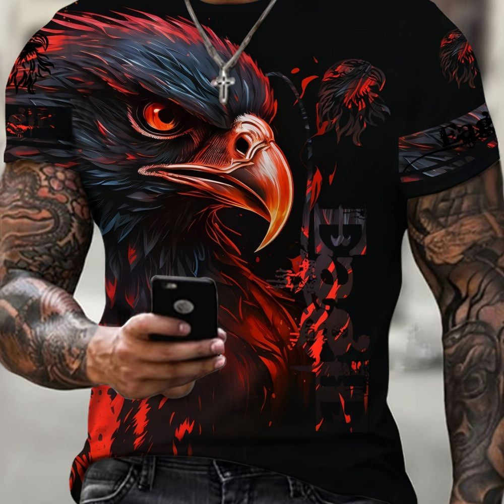 Lockeres neues Sommer-T-Shirt mit Rundhalsausschnitt und Print
