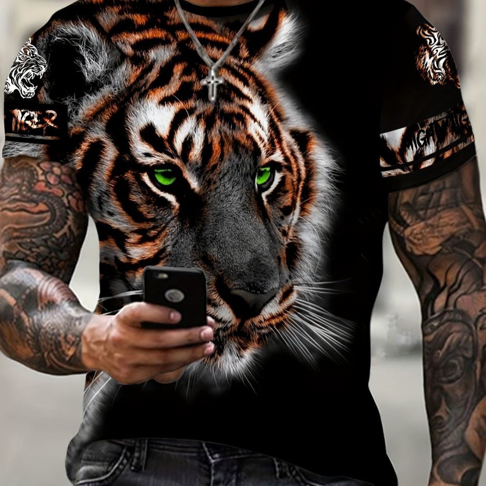 Lockeres neues Sommer-T-Shirt mit Rundhalsausschnitt und Print