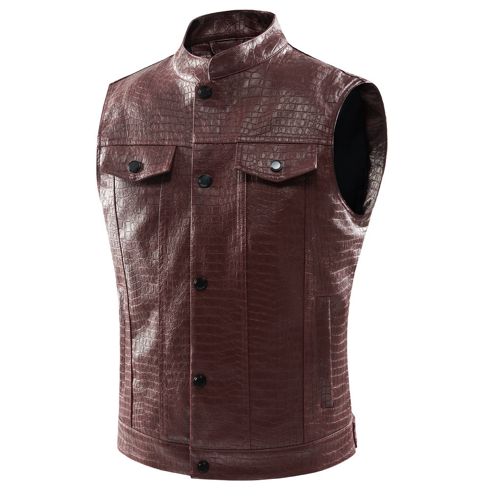Herren-Freizeitweste mit Stehkragen und mehreren Taschen