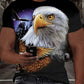 Herren-T-Shirt mit Adler-Print und modischem Aufdruck