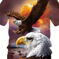 Herren-T-Shirt mit Adler-Print und modischem Aufdruck