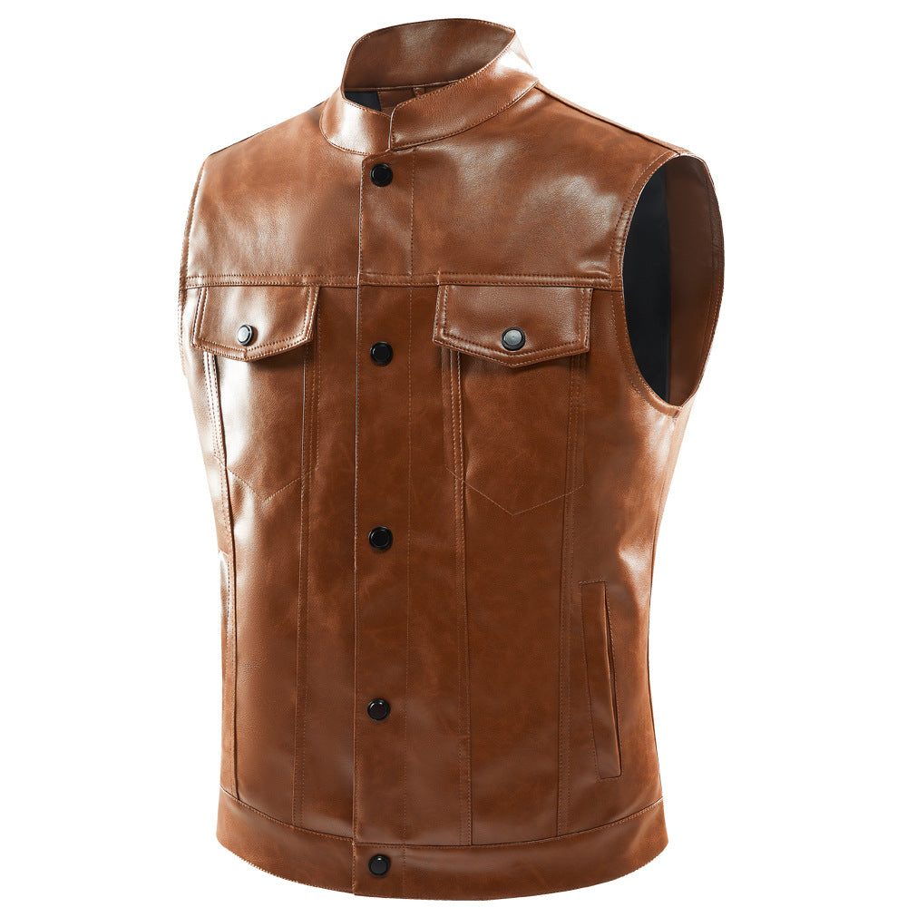 Herren-Freizeitweste mit Stehkragen und mehreren Taschen