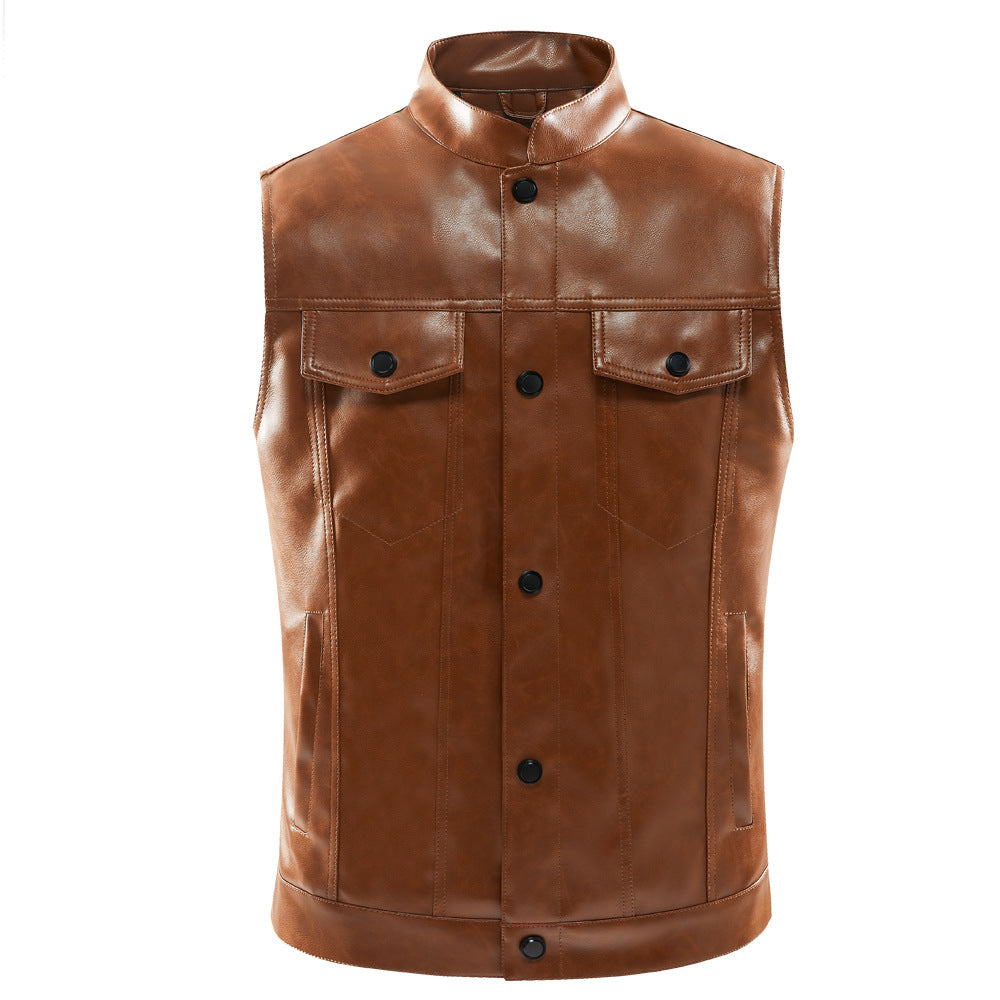 Herren-Freizeitweste mit Stehkragen und mehreren Taschen