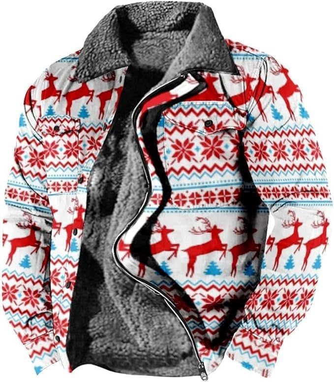 Verdickte Seitennähte, lockere graubraune Jugend-Baumwolljacke, Herren-Fleece-gefütterter Mantel