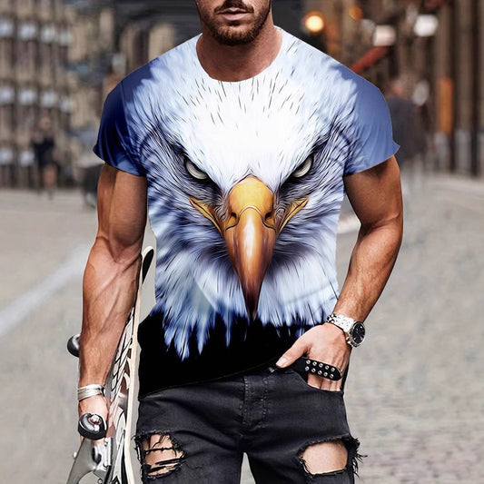 Herren-T-Shirt mit Adler-Print und modischem Aufdruck