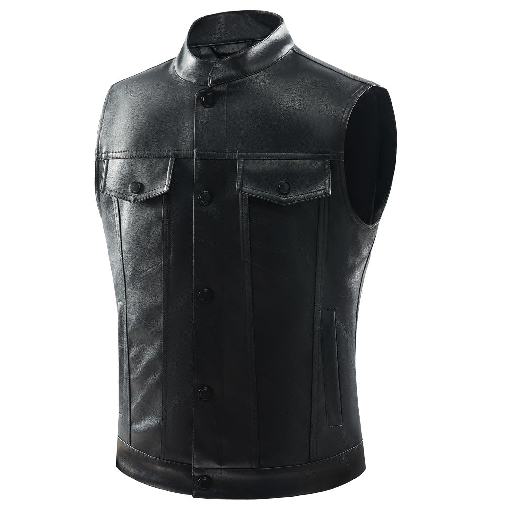 Herren-Freizeitweste mit Stehkragen und mehreren Taschen