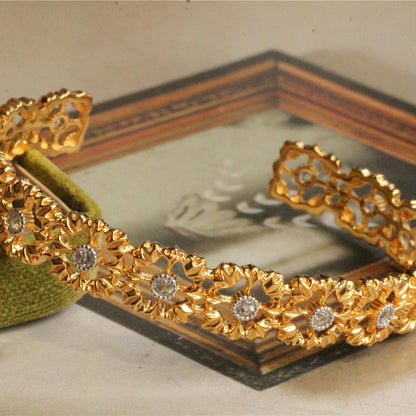 925 Silber Gold Plattiertes Offenes Armband
