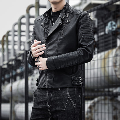 Men's leather jacket for autumn and winter