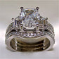 Vintage 10K White Gold Ring with 3 Carat Lab Diamond – Elegance and Luxury