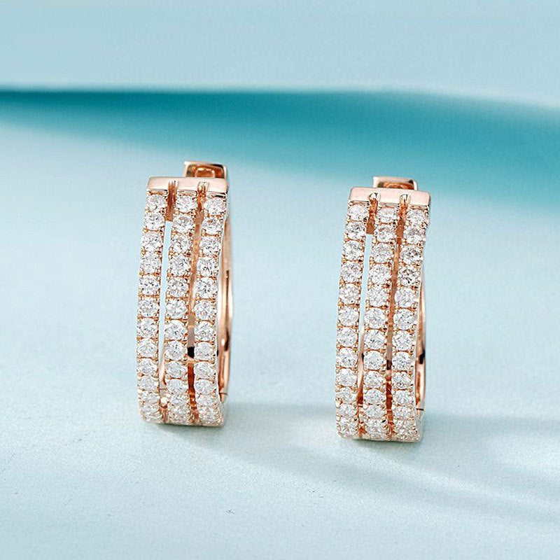 Pendientes de oro blanco de 18 quilates con diamantes naturales
