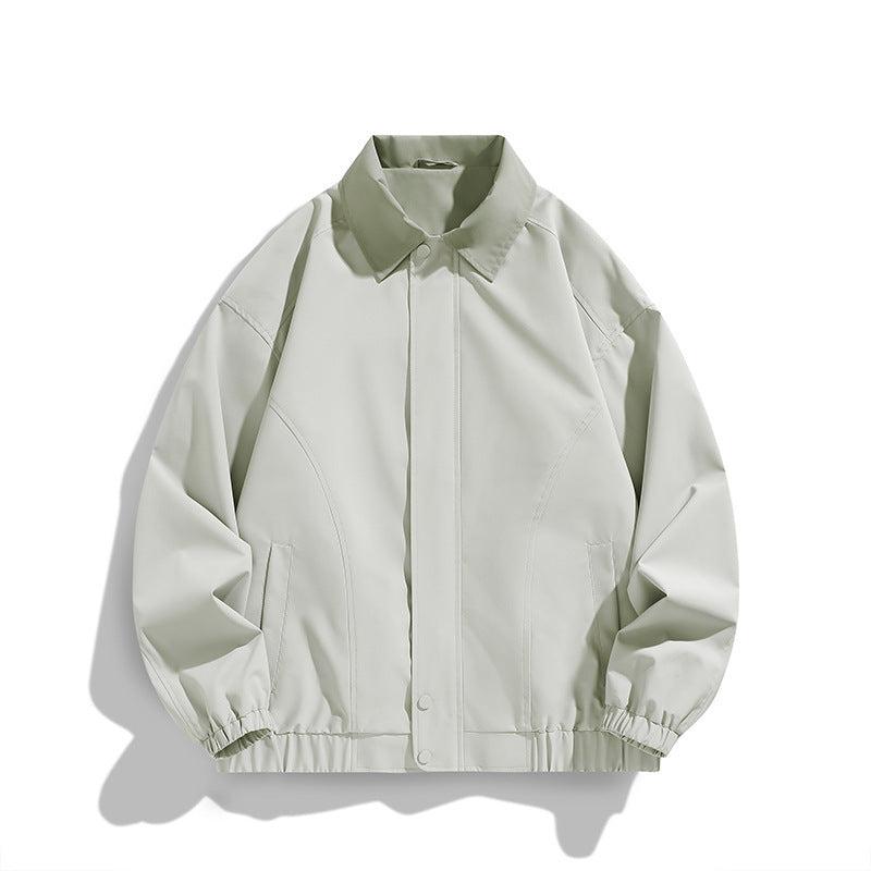 Pure color all-matching polo collar jacket