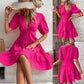 Sommerliches, elegantes Slim-Fit-Kleid in Unifarben für Damen