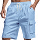 Lockere Sport- und Freizeithose aus Leinen mit Kordelzug in einfarbigem Design
